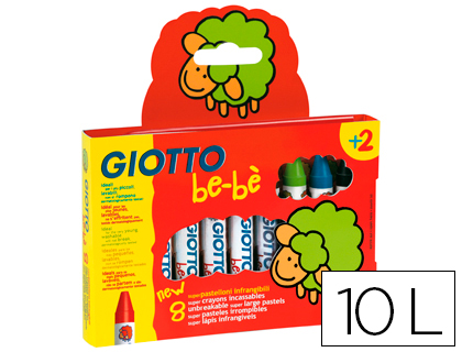 10 lápices de cera Giotto Super Bebé + sacapuntas
